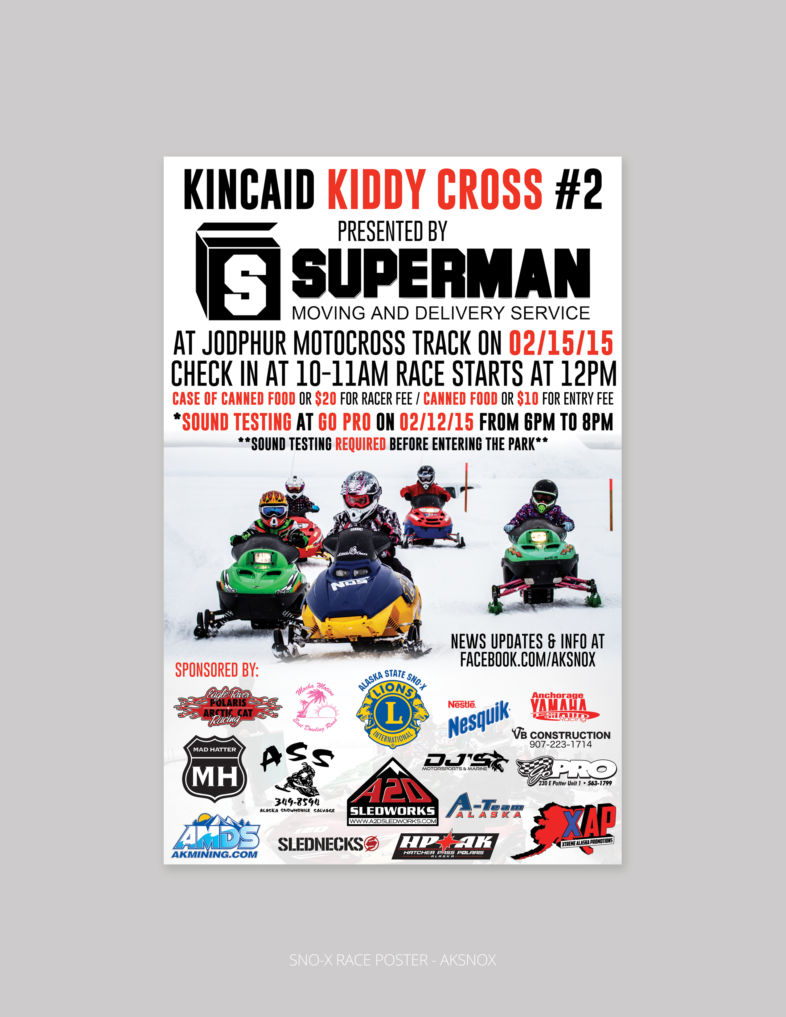 Lions Club Sno X Race Poster Design