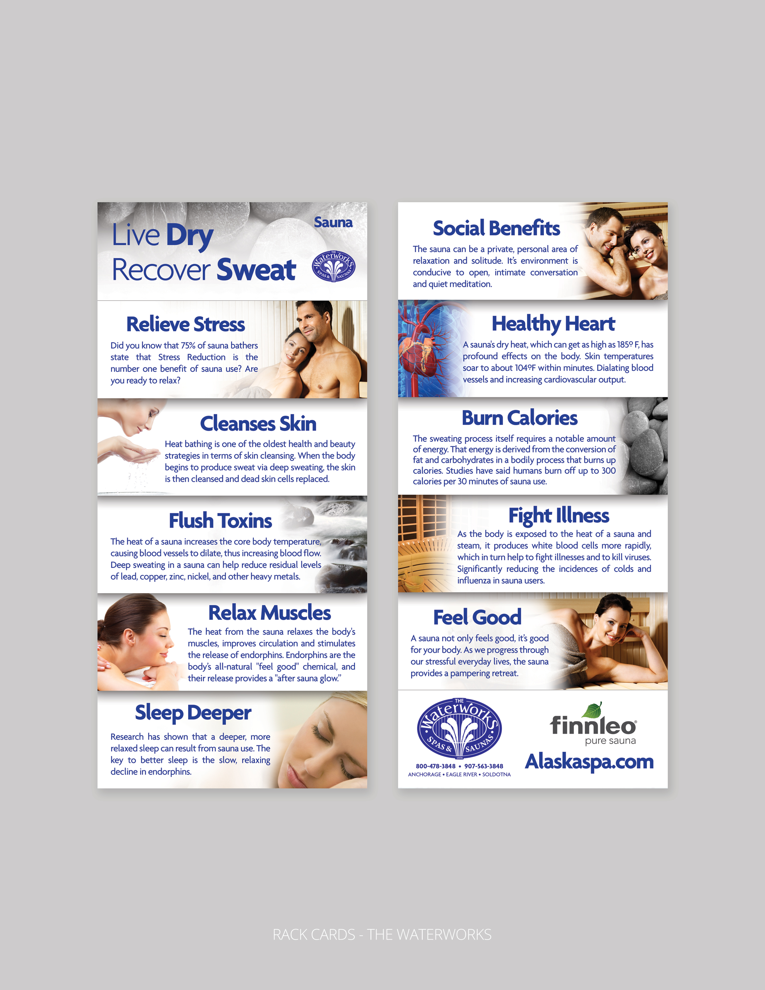 Alaska Sauna Rack Cards & Collateral